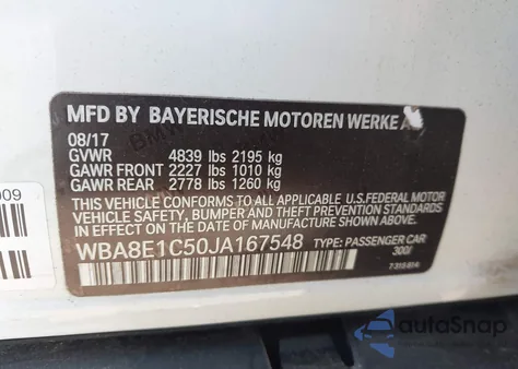 2018 BMW 330E Iperformance z USA, uszkodzony, nr VIN WBA8E1C50JA167548